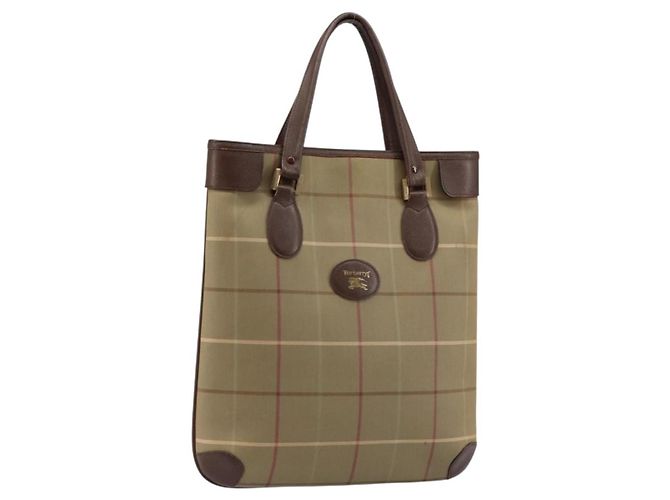 Burberry Nova Check Tote canvas check pattern Small Beige