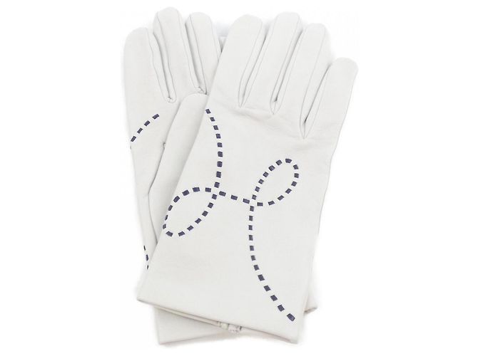 Hermès Graue Warme Handschuhe Hermes Braun