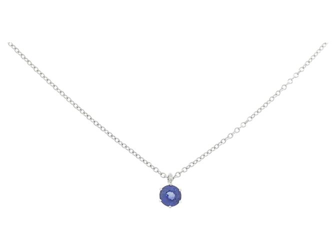 Autre Marque Collana in oro bianco e zaffiro Au750 Argento