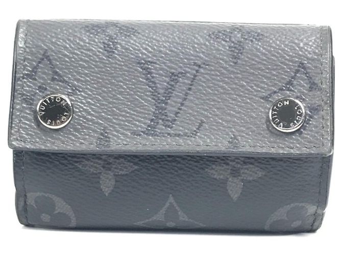 Louis Vuitton Monogram Eclipse Discovery Kompaktgeldbörse Braun Schwarz