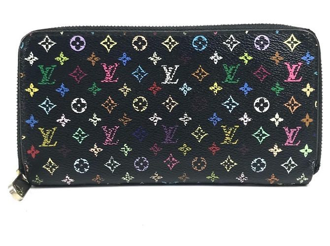 Louis Vuitton Monogram Multicolore Zippy Wallet Black Multiple colors