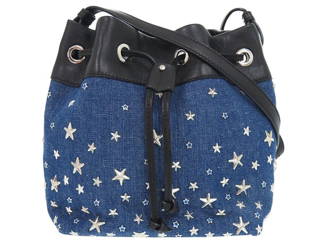 Bolsa com cordão JUNO S Star Studs da Jimmy Choo Preto Azul