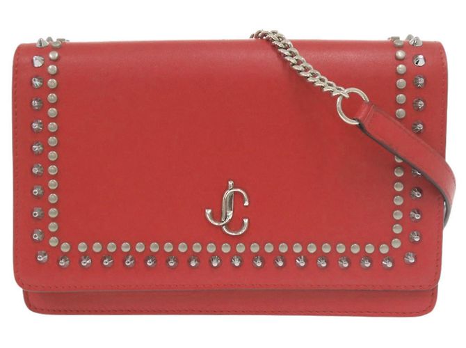 Bolsa de ombro de couro com studs Varenne da Jimmy Choo Vermelho