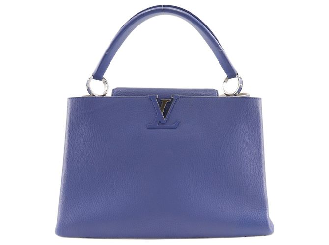 Bolso Capucines MM Louis Vuitton Blanco Azul