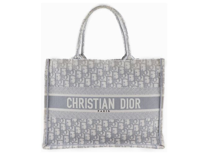 Christian Dior Book Tote Medium Tasche Grau