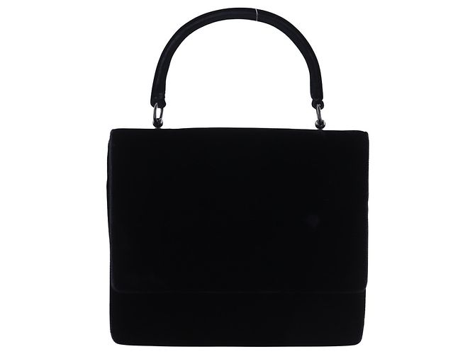 Prada Vintage Samt-Handtasche Schwarz