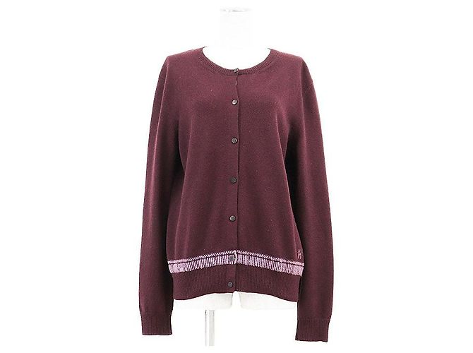 Hermès Hermes Wool Cardigan Brown Dark red