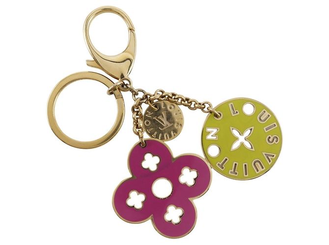 Charm de bolsa com chaveiro Looping Portocle Louis Vuitton Rosa Verde