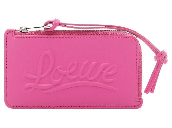 Loewe rosa Leder Visitenkartenetui Pink