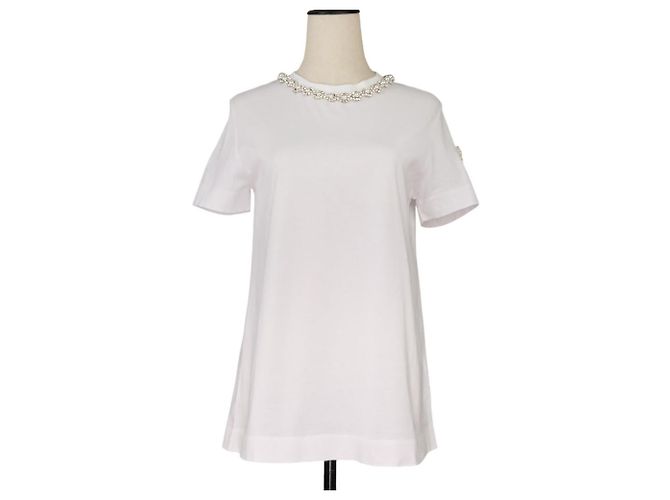 Camiseta de pérolas Moncler Simone Rocha Branco