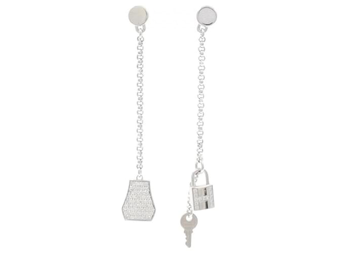 Brincos de crochê Kelly da Hermès Ouro branco