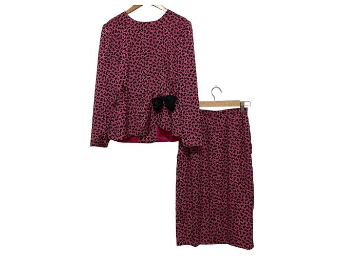 Autre Marque Conjunto con patrón de cinta HANAE MORI Negro Rosa