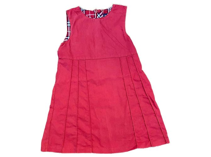 Burberry A-Linien-Kleid für Kinder mit Nova Check Futter Rot Marineblau