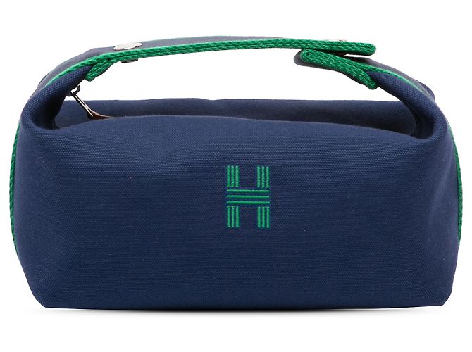 Étui Bride A Brac Petit Toile Bleu Hermès Bleu foncé