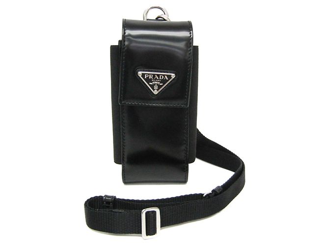 Pochete para telefone com logo triangular Prada Preto