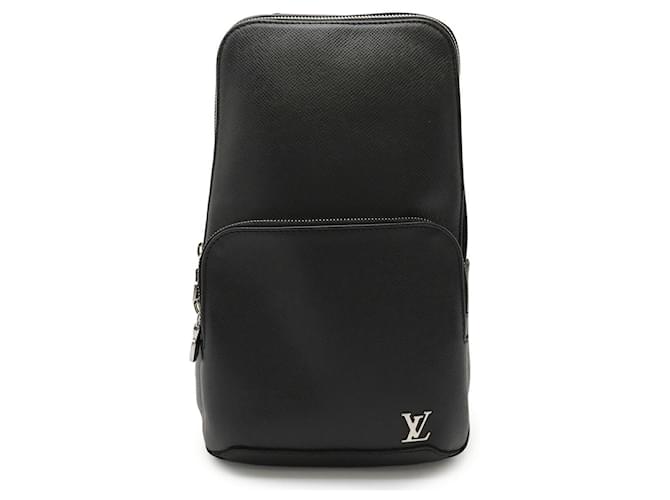 Louis Vuitton Taiga Avenue Sling Bag Black Leather Pony-style calfskin  ref.2640877
