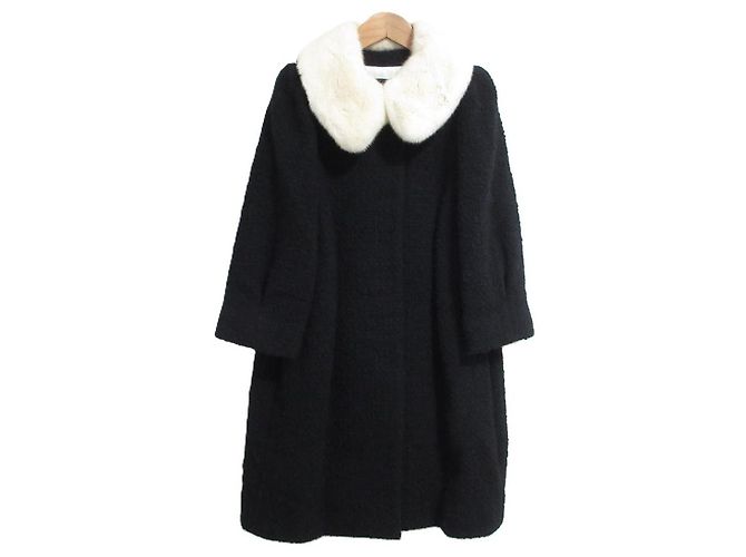 Autre Marque Cappotto in tweed di lana di visone FOXEY Nero