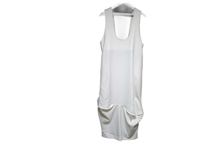 Autre Marque ENFOLD Kleid mit kurvenförmigem Drapé Weiß