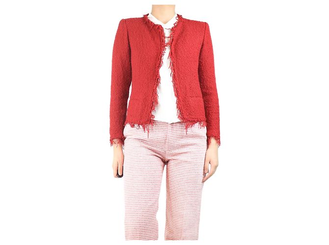 Iro Chaqueta roja deshilachada - talla UK 8