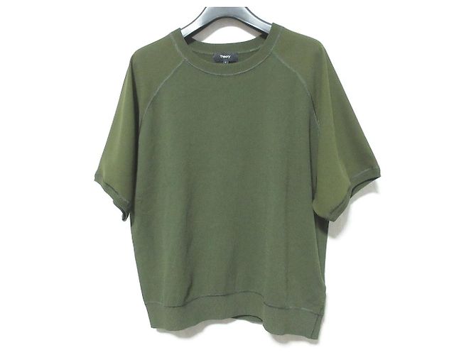 Top de punto crepé compacto Theory Verde