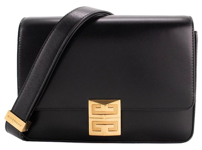 GIVENCHY - Borsa a tracolla 4G media Givenchy in pelle box nera Nero