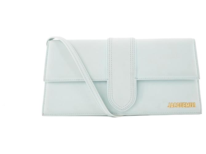 JACQUEMUS - Le Bambino Long Shoulder Bag in Blue Nubuck Leather  ref.2641648