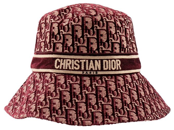 DIOR - Cappello Dior in velluto bordeaux (T57) Bordò