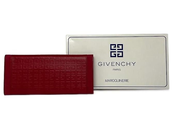 Vintage Givenchy Monogram Leather Long Etui Red
