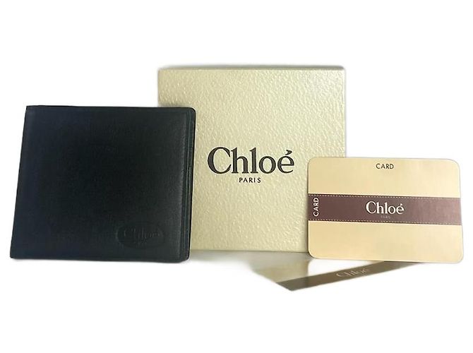 Chloé Vintage Chloe Flapable Leather Wallet Black