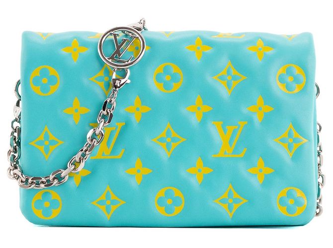 LOUIS VUITTON - Borsa a Spalla Coussin Louis Vuitton in Pelle Blu e Gialla