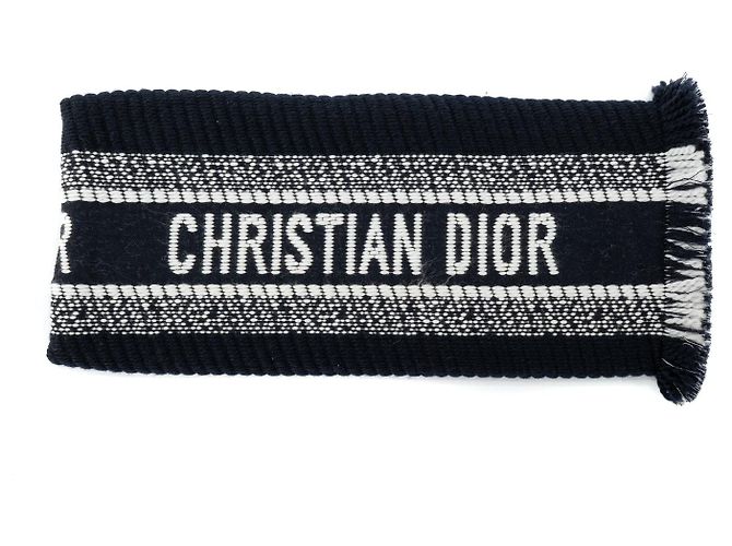 DIOR - Sciarpa Dior in lana blu navy