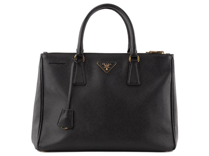 PRADA - Borsa Galleria Prada in pelle granulata nera Nero