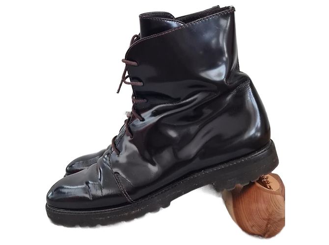 Botines Max Mara de charol marrón Castaño
