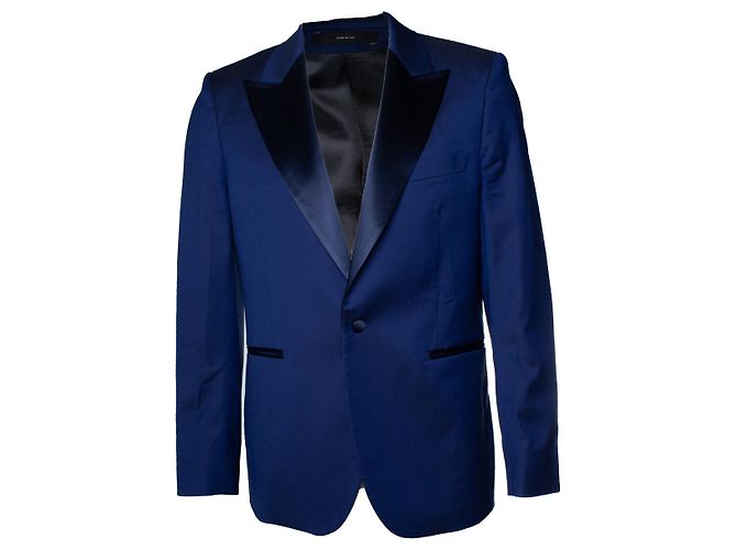 Blauer glänzender Blazer von Paul Smith