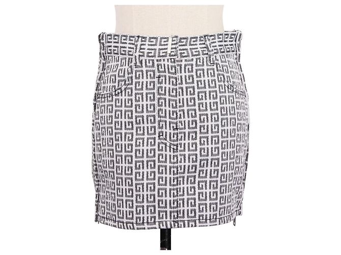 Gonna Mini in Jacquard Monogramma 4G di Givenchy Marrone Bianco