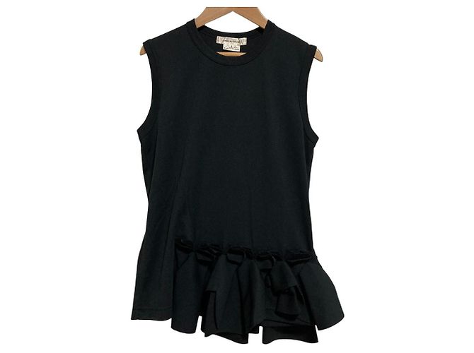 Autre Marque Top senza maniche con volant COMME des GARCONS Nero