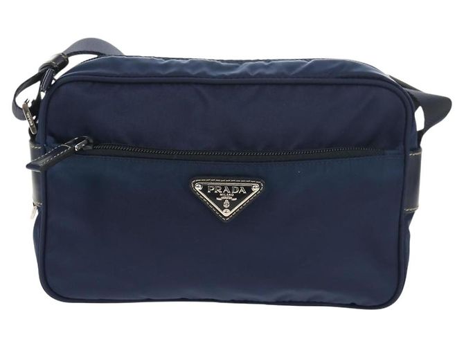 Borsa a tracolla Prada con tasca frontale Tessuto piccola Blu navy