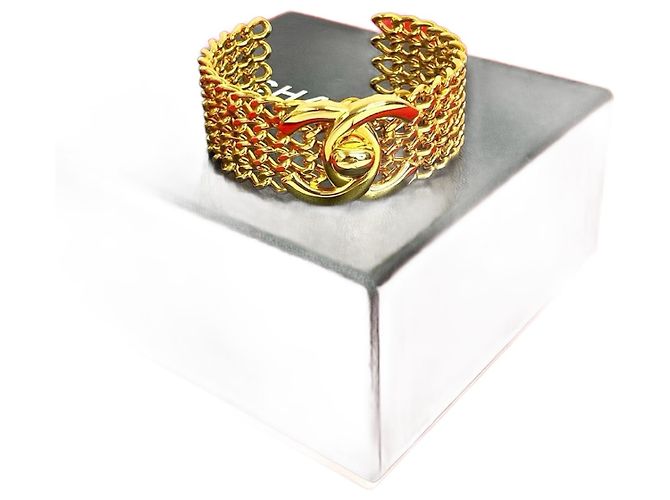 Timeless Bracciale Turnlock Coco Mark di Chanel D'oro Metallico 