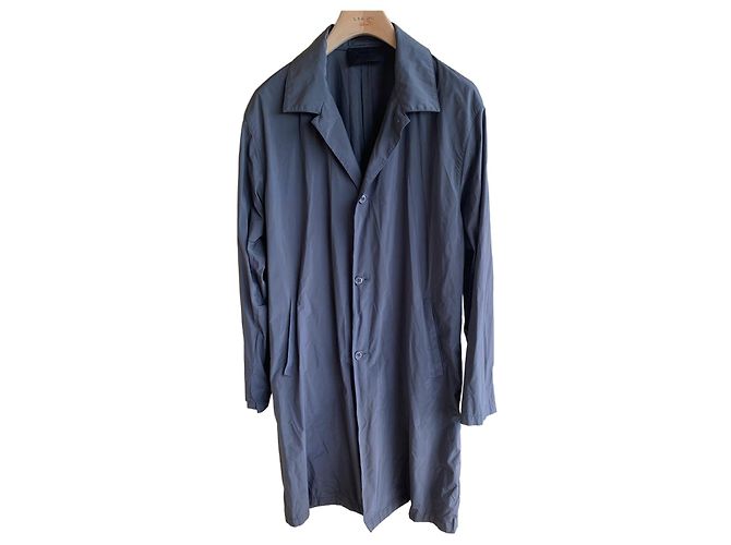 Prada Grey Nylon and Polyester Lightweight Waterproof Coat Men