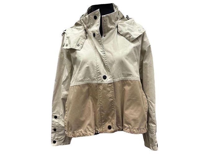 Moncler Mantel aus Baumwolle Beige Größe 2