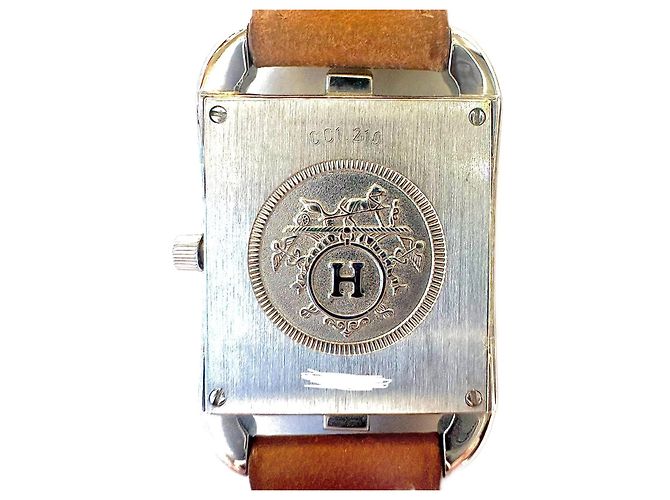 Relógio Feminino Hermès Cape Cod CC1.210 Marrom Prata