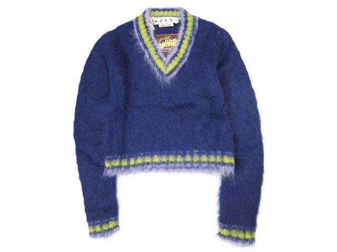 Mohair-Pullover FUZZY WUZZY von Marni Blau