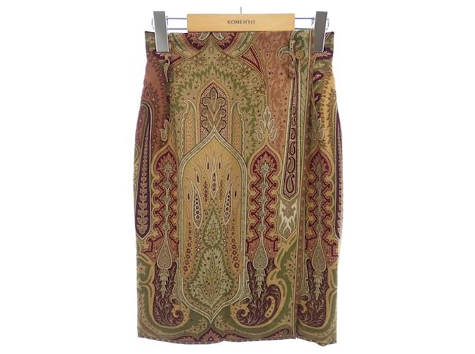 Autre Marque Etro Skirt Red Beige Green  ref.2644505
