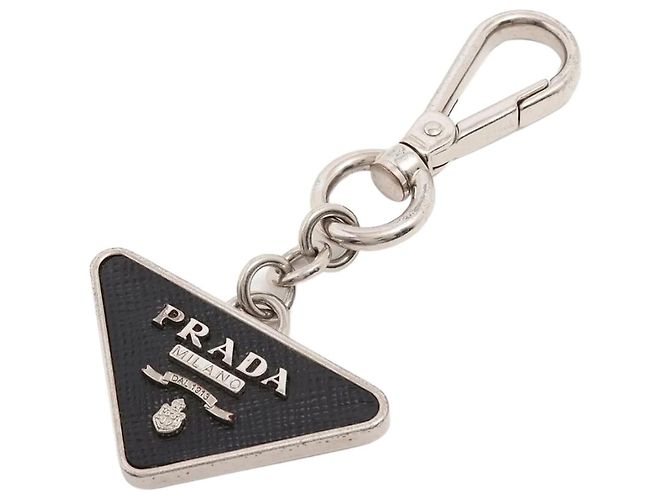 Prada Chaveiro de Saffiano prateado e metal Prata