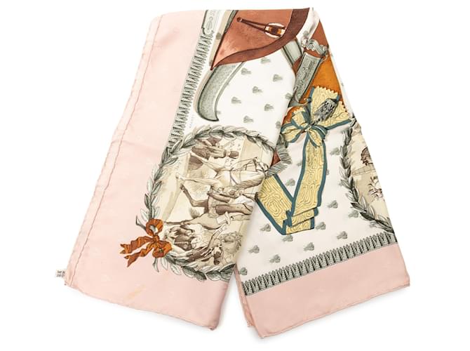 Hermès Pink Napoleon Silk Scarf Cloth  ref.2644735