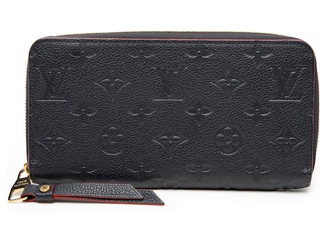 Louis Vuitton Blue Monogram Empreinte Zippy Wallet Navy blue Leather Cloth  ref.2644801