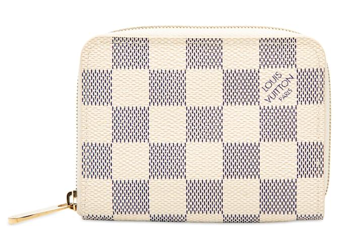 Louis Vuitton White Damier Azur Zippy Coin Purse Cloth Cloth  ref.2644873