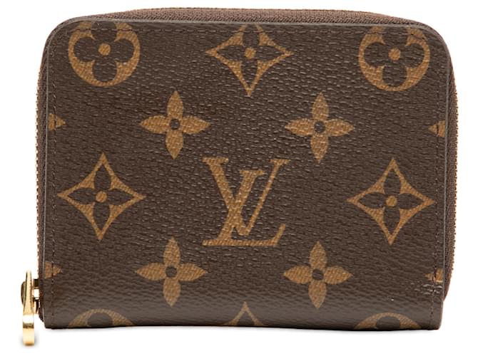 Louis Vuitton Brown Monogram Zippy Coin Purse Cloth Cloth  ref.2644885