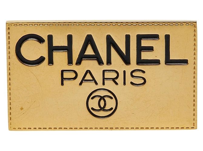 Broche de Logo Baño de Oro Chanel Dorado