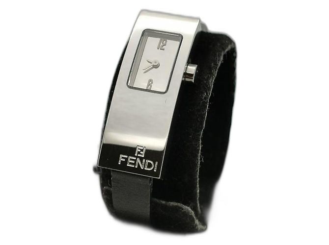 Relógio Fendi 3300L de aço e couro Prata